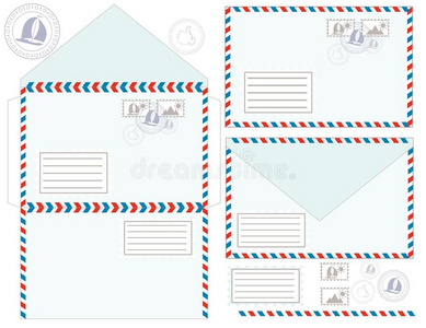 新闻稿 空气 邮箱 空的 插图 偶像 电子邮件 航空邮件