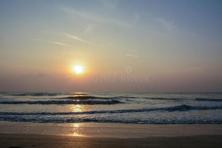早晨 太阳 海岸 酒店 特罗 黎明 泰兰 可汗 夏天 风景