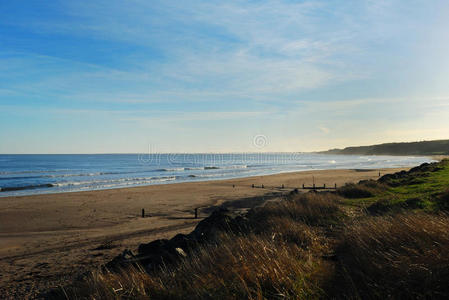海景 海滩 悬崖 英国 沿海 障碍 波浪 风景 太阳 粗花呢