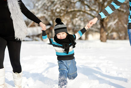季节 惠特 小孩 跑步 雪花 微笑 母亲 享受 公园 幸福