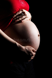 生活 美丽的 宝贝 出生 期待 等待 腹部 可爱的 母亲
