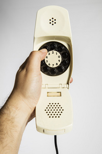 旧手机 旧电话上白色孤立