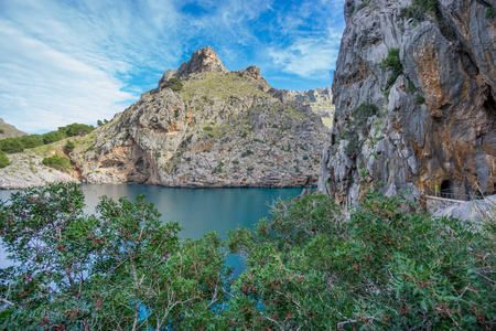 美丽的景色的 Sa Calobra 在马略卡岛