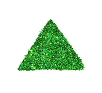 抽象的三角形或金字塔的白色背景上的绿色闪光闪光
