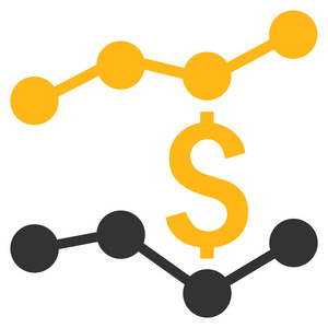 金融市场的趋势平面矢量图标