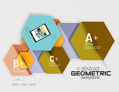 与选项，几何纸的风格的抽象信息横幅