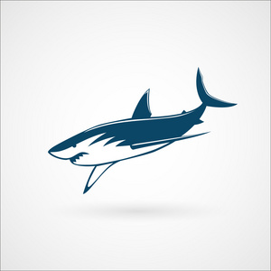 白色背景上的鲨鱼快速移动攻击 logo 标志矢量 il