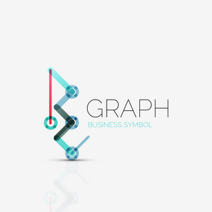 抽象的 logo 想法 线性图表或图形业务图标。创意矢量标识设计模板