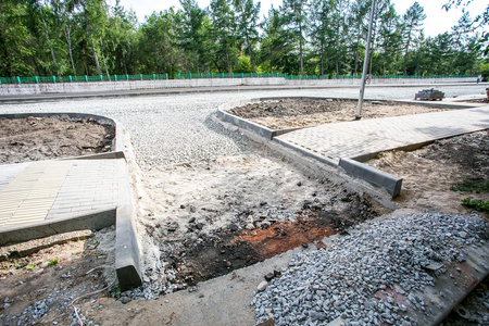 道路建筑工地石头和砾石