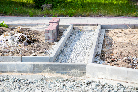 道路建筑工地石头和砾石