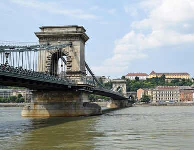 在布达佩斯城市链桥