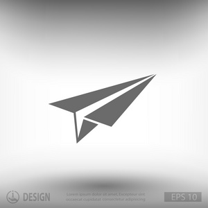 纸飞机平面设计图标