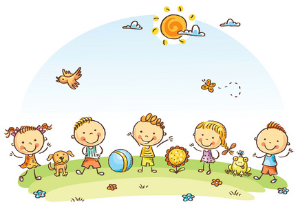 户外春天卡通图片