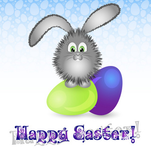 节日贺卡为复活节的彩蛋和复活节的小兔