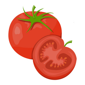 矢量插画的西红柿