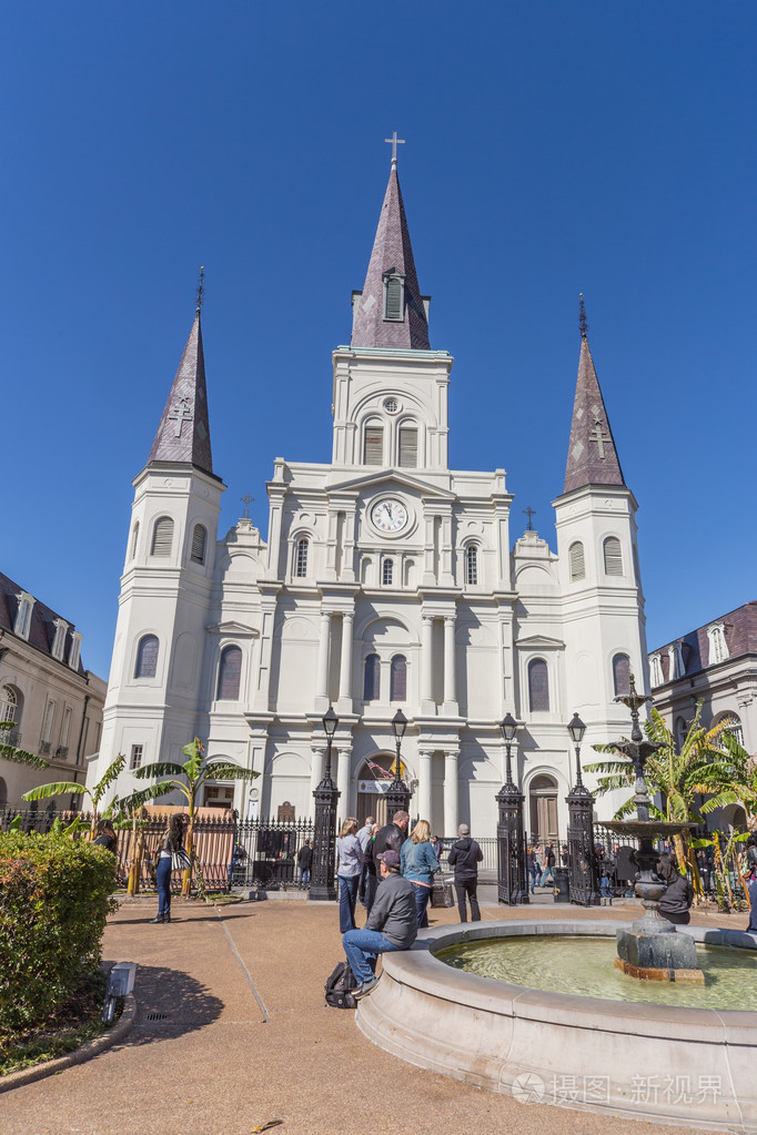 圣louis大教堂和jackson广场法国季新奥尔良路易斯安那州