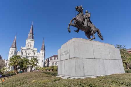 圣 Louis 大教堂，Jackson 广场和纪念碑法国季，新奥尔良，路易斯安那州