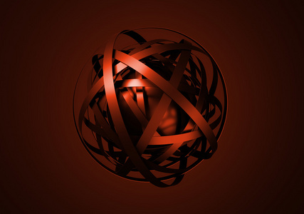 抽象的 3d 渲染的球体与圆环
