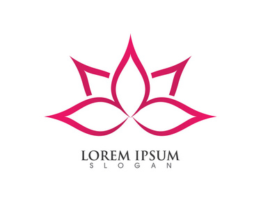 程式化的莲花花图标矢量标志模板照片