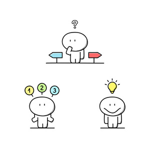 可爱的男人做出决定照片