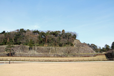 在日本石川县金泽城堡城堡的墙壁