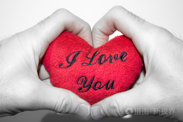 两只手抱着一颗心说我爱你