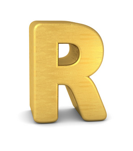 3d 字母 R 黄金
