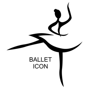 女演员, 门票, 海报, 巴利,掌声水彩插图芭蕾舞女演员在舞蹈中的图标