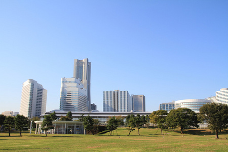 在日本神奈川县的横滨港未来 21