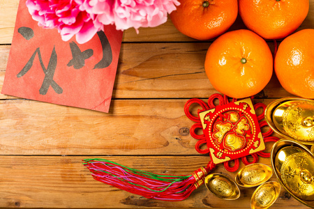 中国新年的红灯笼装饰与