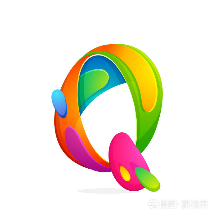 q字母彩色徽标