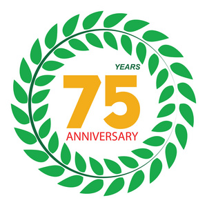 月桂花环向量它制作图案模板 Logo 75 周年