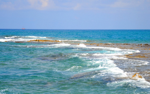 岩石在爱琴海海岸