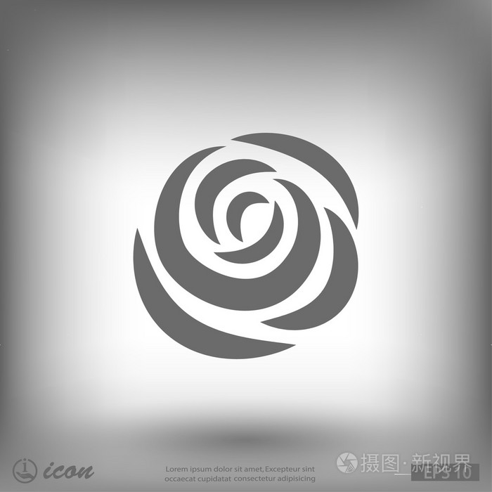 玫瑰的平面设计图标