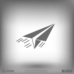 纸飞机平面设计图标