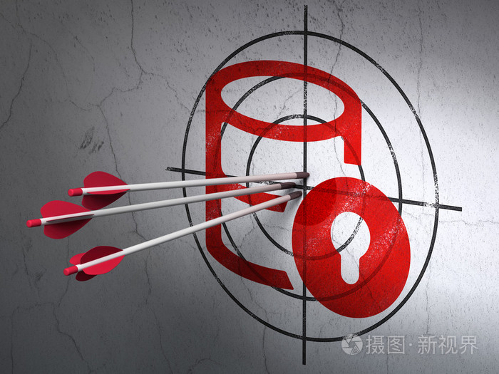 软件概念:数据库中带有锁定目标的箭头