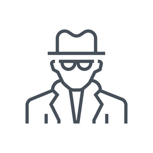 标志, 网页图标, 吉祥物, 标志, 或任何你想要的设计剪影侦探绘制的