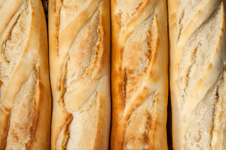 法国面包。顶视图