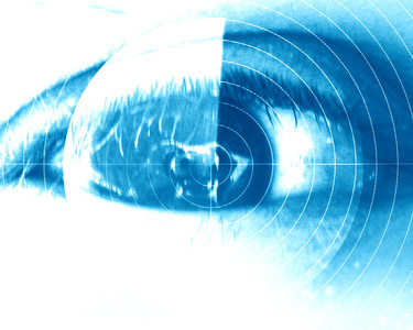 激烈的视线线条柔和的眼睛扫描照片