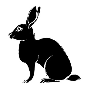 小兔子黑色剪影