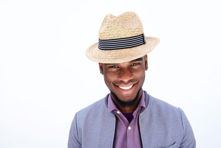 有吸引力的非洲男人，戴着帽子