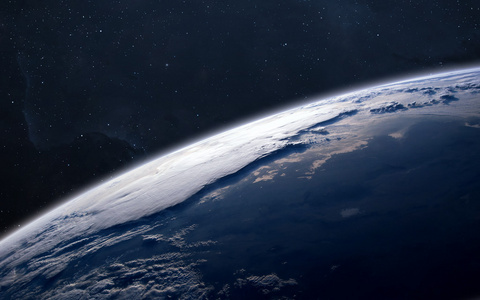 地球高分辨率图像显示太阳系的行星。 这种图像元素由美国宇航局提供。