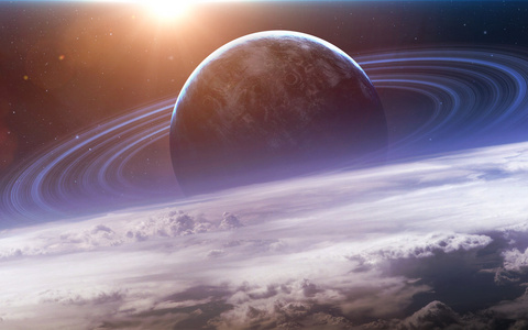 外层空间行星,恒星和星系的宇宙场景显示了空间探索的美.