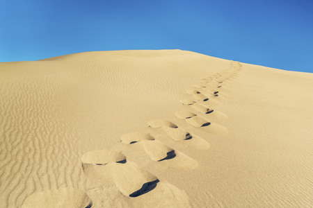 男人在沙丘上的足迹沙丘, 山脉, 沙漠, 背景, 基础设施图, 飞机飞