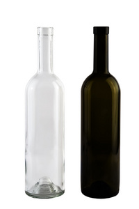 孤立的红色和白色葡萄瓶