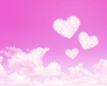 心云上粉红色的天空抽象背景。爱的概念2