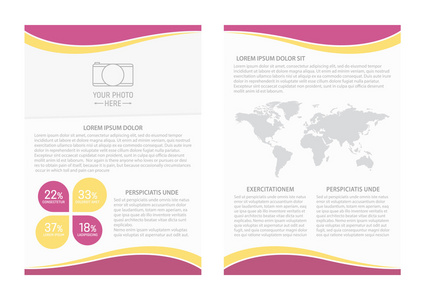 矢量传单模板设计与前台页面和背页。企业宣传册或封面
