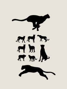 猎豹剪影图片