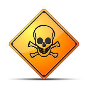 有毒的危险标志光栅有毒蘑菇警告三角标志图标生物危险标志图标,平面