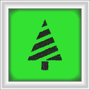 简便的涂鸦的一棵圣诞树
